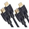 Amazon Basics HDMI Cable, 2-Pack, 10ft, High-Speed 4K@60Hz HDMI 2.0 Cord for Blu-ray, 18Gbps, 2160p, 48 bit, Ethernet, Compatible with TV/PS5/Xbox/Roku, Black