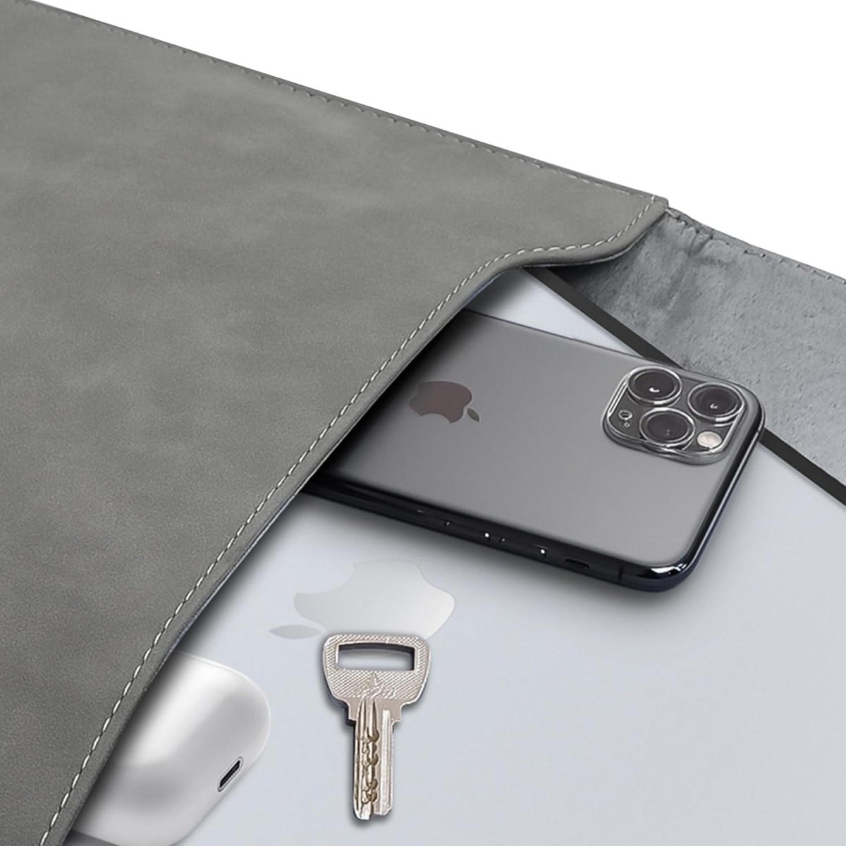 Amazon Basics Hard Shell Laptop Cover for MacBook Air 13-inch with Touch ID (Model M2) | Anti-Fingerprint Case (Matte Black & Semi-Transparent)