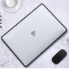 Amazon Basics Hard Shell Laptop Cover for MacBook Air 13-inch with Touch ID (Model M2) | Anti-Fingerprint Case (Matte Black & Semi-Transparent)