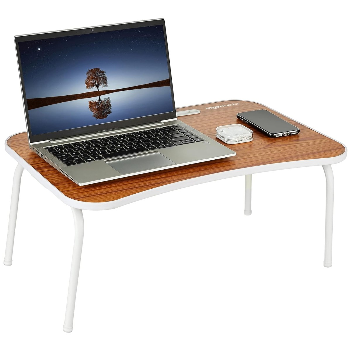 Amazon Basics Multipurpose Foldable Wood Laptop Table-Brown