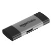 AmazonBasics Amazon Basics OTG Card Reader and Hub with Type-C, USB & Micro USB Ports | Portable Memory Card Reader Supports (Grey)