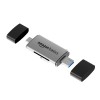 AmazonBasics Amazon Basics OTG Card Reader and Hub with Type-C, USB & Micro USB Ports | Portable Memory Card Reader Supports (Grey)