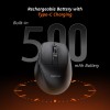 AmazonBasics Amazon Basics Pro Series 2.4G + Bluetooth + USB Triple Mode Wireless Ergonomic Mouse Black ABKY-M660