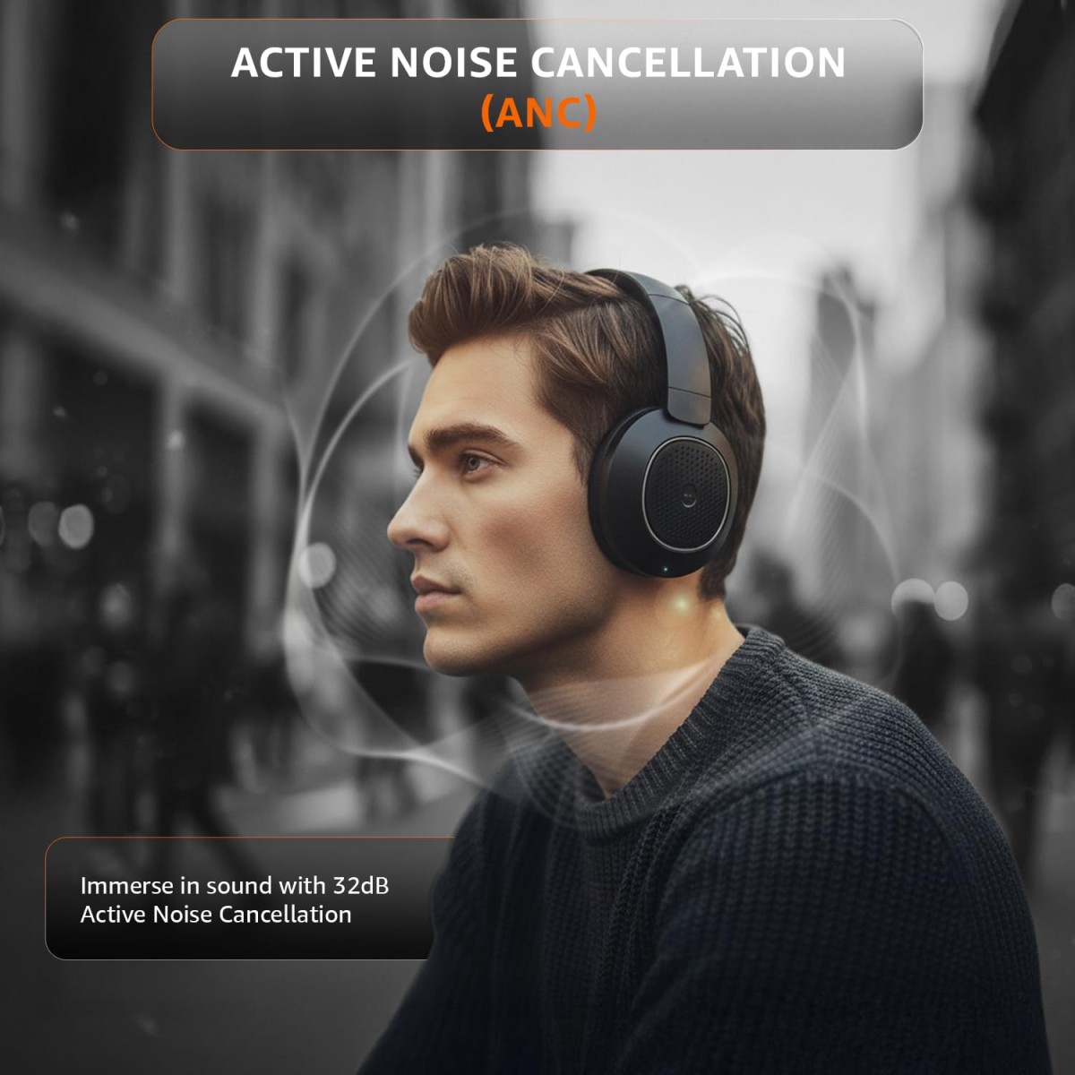 AmazonBasics Amazon Basics Pro Series ANC Over Ear Wireless Headphones, ANC (Up to 33 dB), Bluetooth 5.3 Black ABBH03 AmazonBasics Amazon Basics Pro Series ANC Over Ear Wireless Headphones, ANC (Up to 33 dB), Bluetooth 5.3 Black ABBH03
