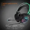 AmazonBasics Amazon Basics RGB Wired Gaming On Ear Gaming Headphone, 2 Meter Braided Cable, with mic, Suspension Design, 3.5mm Connector (USB A only