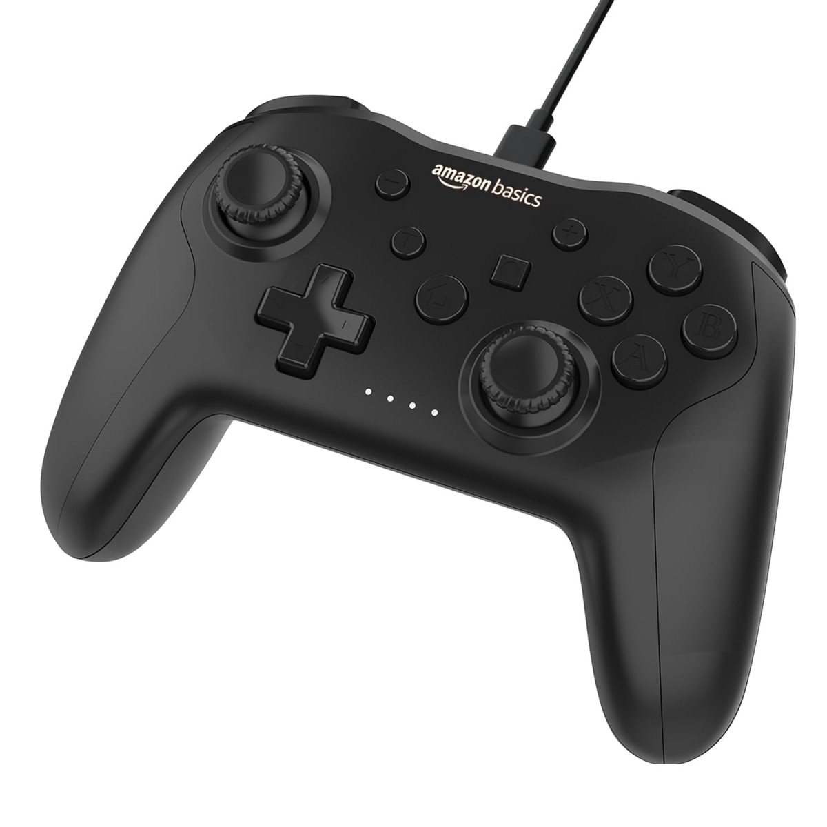 AmazonBasics Amazon Basics USB Gamepad with Turbo Mode | Dual Vibration | PS3 & PC Support | X Input & Direct Input Black