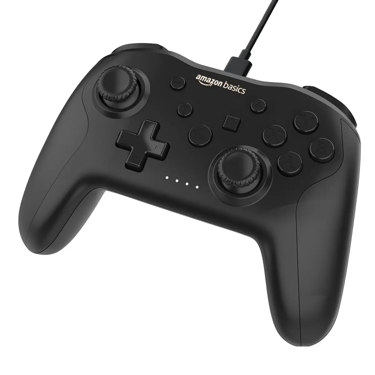 AmazonBasics Amazon Basics USB Gamepad with Turbo Mode | Dual Vibration | PS3 & PC Support | X Input & Direct Input Black