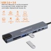 Amazon Basics USB hub 3.0 for Type-c Port,8 in 1 Adapter for pc Accessories with USB-C 4K HDMI SD/TF Ethernet Adaptor HUB for Tablet PC Phone
