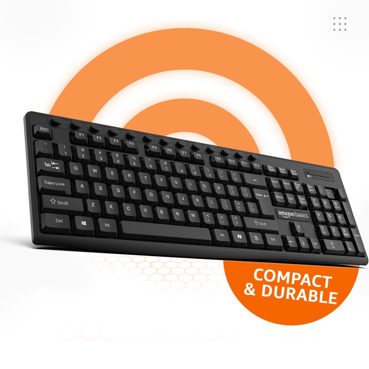 Amazon Basics Wireless Keyboard and Mouse Set | 1000 DPI Mouse | 12 Function Keys | Compatible with Mac and Windows | Silent Keys | Auto Stand-by | (Black)