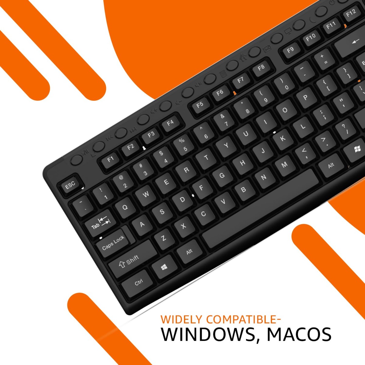 Amazon Basics Wireless Keyboard and Mouse Set | 1000 DPI Mouse | 12 Function Keys | Compatible with Mac and Windows | Silent Keys | Auto Stand-by | (Black)