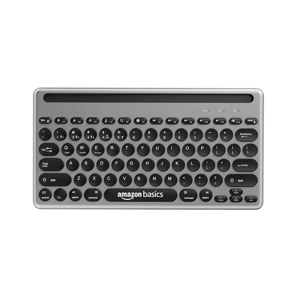 Amazon Basics Wireless Keyboard and Mouse Set with Bluetooth multiconnect, 2.4GHz Receiver,1600 DPI, Smartphone