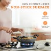 Amazon Brand - Solimo 6 Piece Non-Stick Cookware Set | Granite Finish | Induction Base | PFOA Free | HTR Exterior Coating | 25cm Tawa, 22 cm Kadai, 22cm Fry Pan, 1 Glass Lid & 2 Nylon Spatulas | Grey