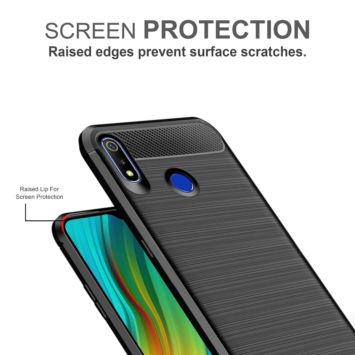Amazon Brand - Solimo Back Cover Case for Realme 3 / Realme 3i | Compatible for Realme 3 / Realme 3i Back Cover Case Matte Black)
