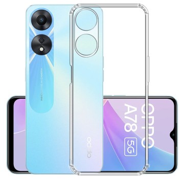 Amazon Brand- Solimo Basic Case for Oppo A78 5G (Silicone_Clear)