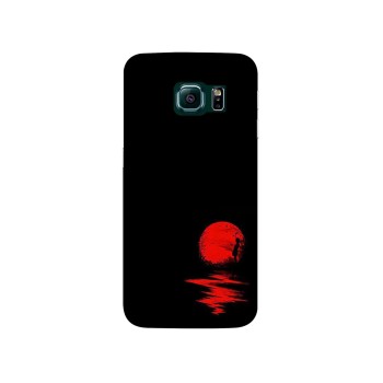 Amazon Brand - Solimo Designer Red Moon 3D Printed Hard Back Case Mobile Cover for Samsung Galaxy S6 Edge