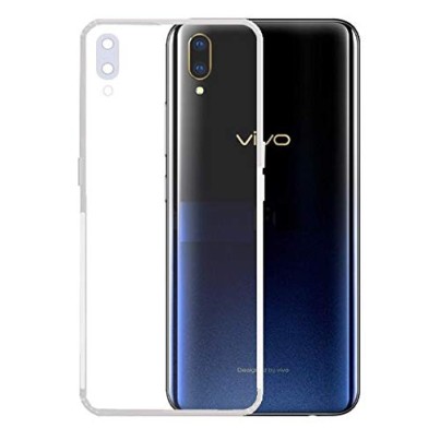 Amazon Brand - Solimo Silicone, Thermoplastic Polyurethane Anti Dust Plug Mobile Cover Soft & Flexible Back Cover for Vivo V11 Pro, Clear