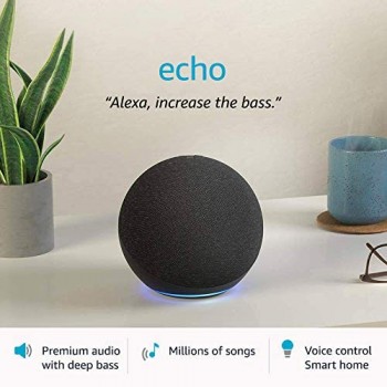 Amazon Echo (4th Gen) | Premium sound powered by Dolby and Alexa (Black) Refurbished