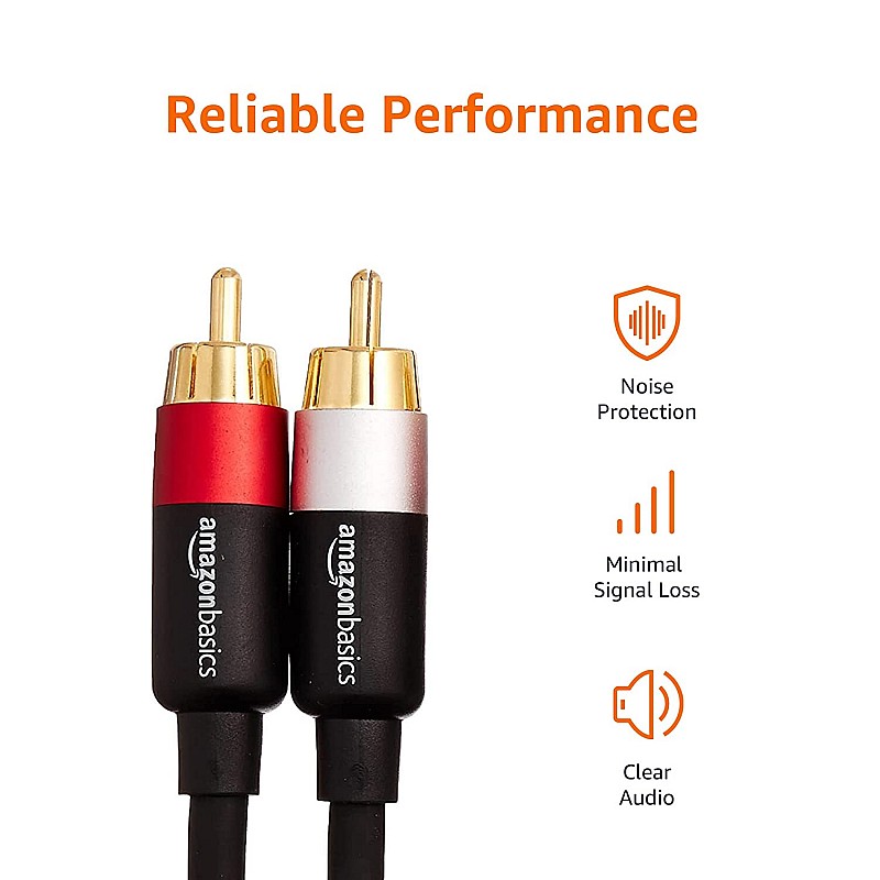 AmazonBasics 1/2-Male to 2-Male RCA Audio interconnects - 8 feet, 2-Male to 2-Male