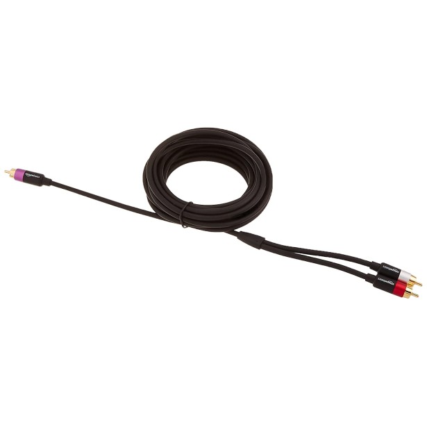 AmazonBasics 1/2-Male to 2-Male RCA Audio interconnects - 8 feet, 2-Male to 2-Male AmazonBasics 1/2-Male to 2-Male RCA Audio interconnects - 8 feet, 2-Male to 2-Male