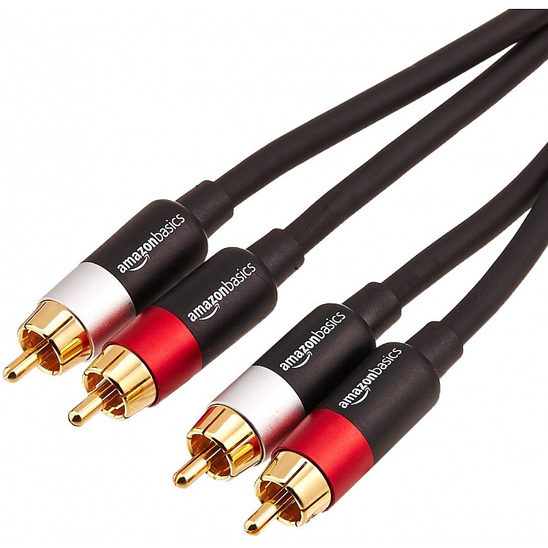 AmazonBasics 1/2-Male to 2-Male RCA Audio interconnects - 8 feet, 2-Male to 2-Male