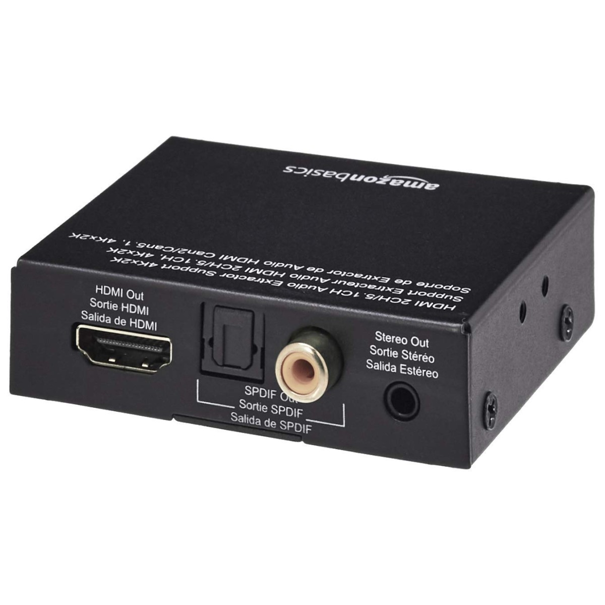 AmazonBasics 4K HDMI to HDMI and Audio (RCA Stereo or Spdif) Extractor Converter (Supports Apple TV. CEHFAE0101