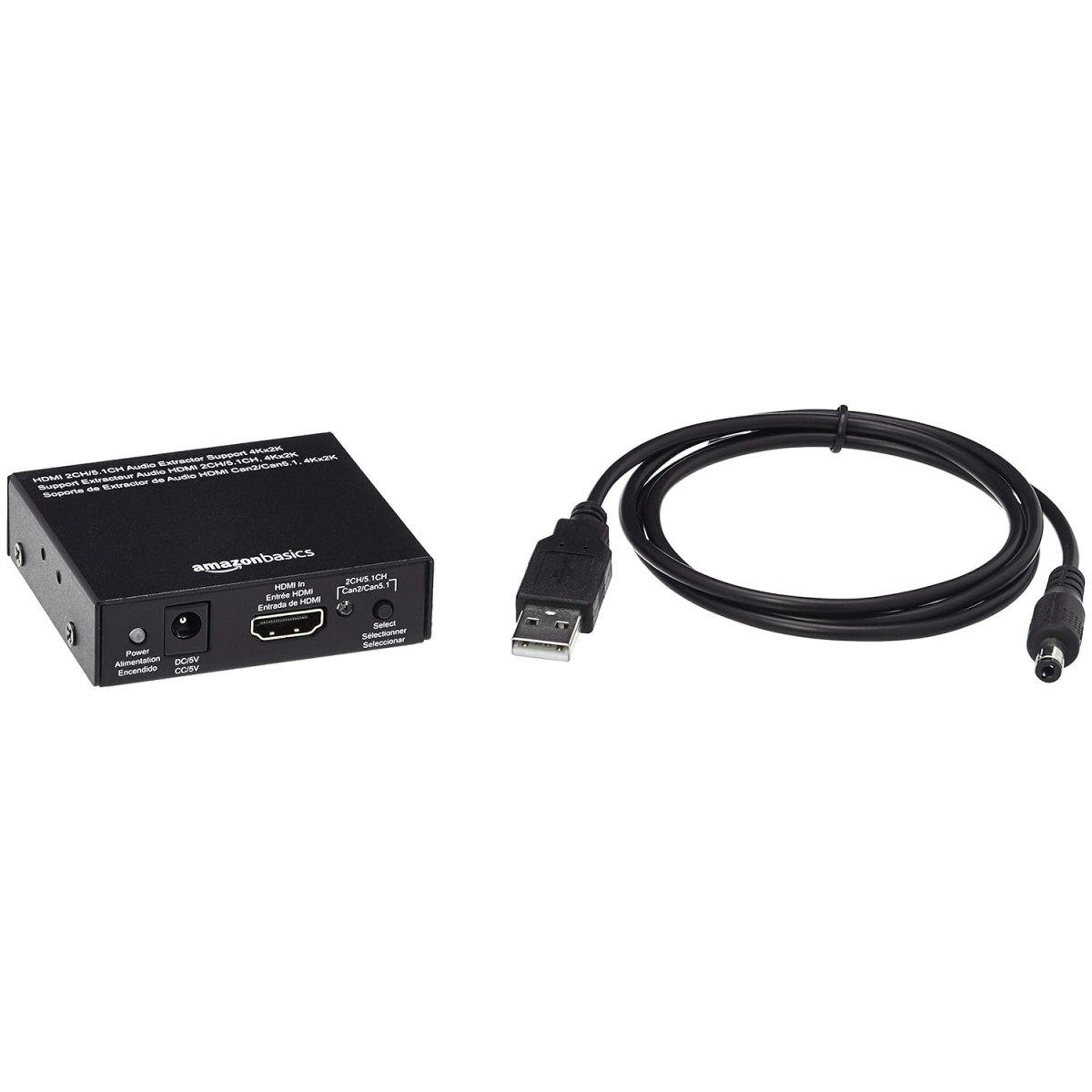 AmazonBasics 4K HDMI to HDMI and Audio (RCA Stereo or Spdif) Extractor Converter (Supports Apple TV. CEHFAE0101