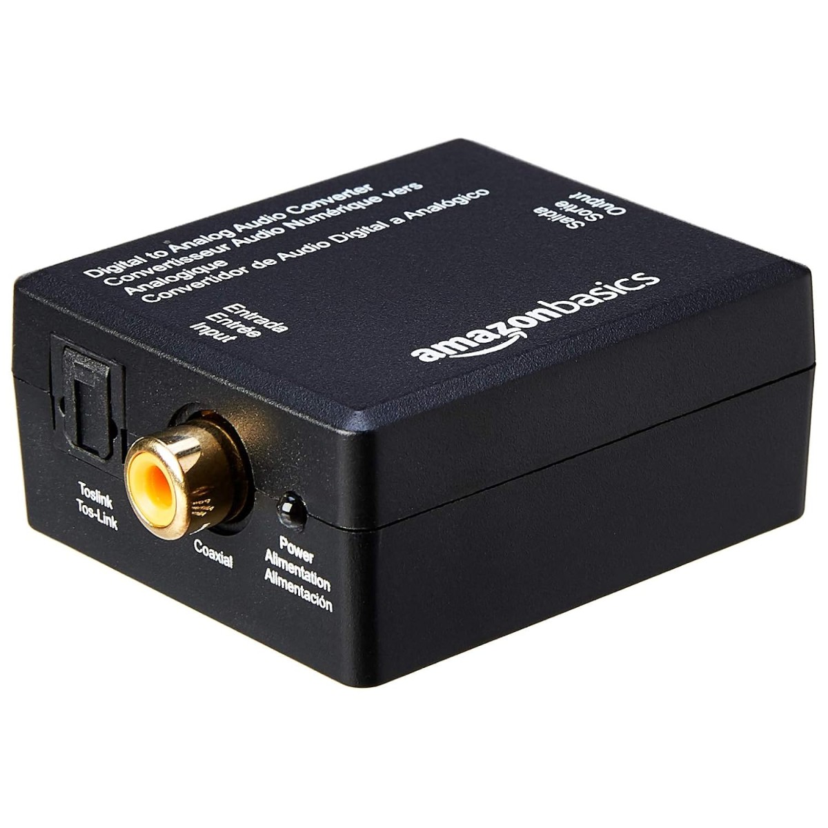 AmazonBasics Digital Optical Coax to Analog RCA Audio Converter Adapter with Fiber Cable & PBH-20216 2-Male to 2-Male RCA Audio Cable - 4 Feet (Black)