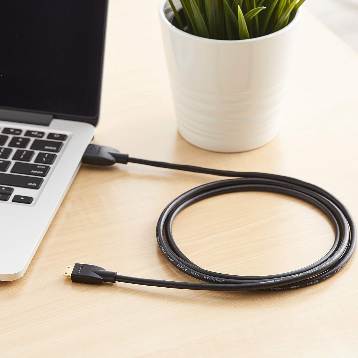 AmazonBasics Premium Flexible HDMI Cable and Mini HDMI Adapter, 6-Feet, Black, NOT Compatible with Mobile Phones and Laptops AmazonBasics Premium Flexible HDMI Cable and Mini HDMI Adapter, 6-Feet, Black, NOT Compatible with Mobile Phones and Laptops