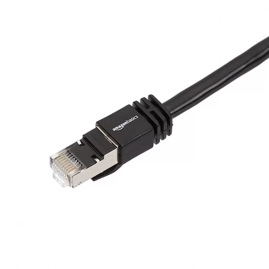 AmazonBasics RJ45 Cat 7 High-Speed Gigabit Ethernet Patch Internet Cable, 10Gbps, 600MHz - Black, 10-Foot