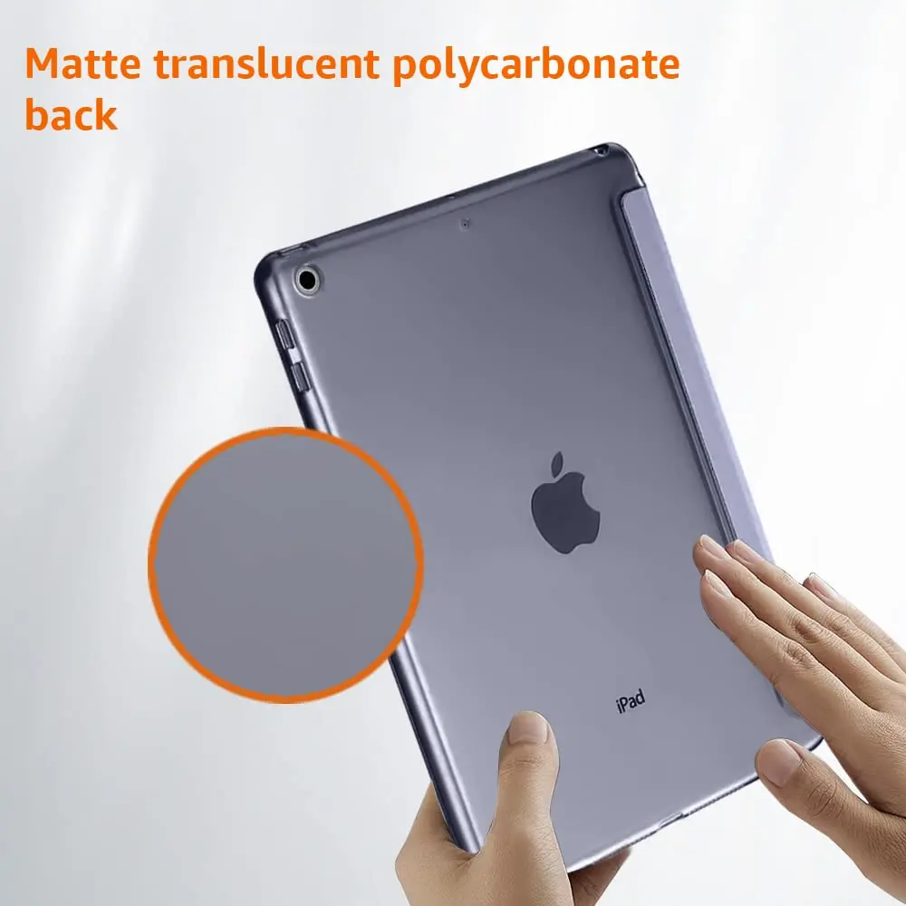 AmazonBasics Smart Trifold Hard Matte Back Flip Stand Case Cover for Apple iPad 10.2 Cover iPad 9th Generation Cover 2021 8th Gen 2020 7th Gen 2019 Generation Case [Auto Sleep/Wake Case] - Black