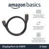 AmazonBasics Uni-Directional DisplayPort to HDMI Video Display Cable, 4K@30Hz - 3 Feet, Black - (Not Compatible with Mobile Phones)