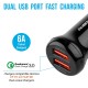 Ambrane 36W Fast Car Charger with Dual Output Quick Charge 3.0 Compatible with all Cars ACC29QC Black