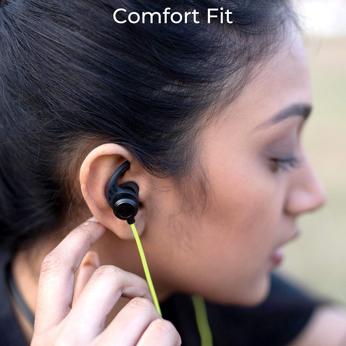 Ambrane Bluetooth Wireless Earphones with High Bass Stereo Sound 10 Hours Playtime Water Splash Proof inbuilt Mic ANB-33 Black Neon Ambrane Bluetooth Wireless Earphones with High Bass Stereo Sound 10 Hours Playtime Water Splash Proof inbuilt Mic ANB-33 Black Neon