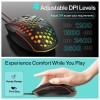 Ambrane Honeycomb Design Wired Gaming Mouse with 6 Programmable Buttons, 4-Speed Customizable 3600 DPI, Comfortable Grip, 7 Colors Breathing LED Light, 1.5m Long Cable, Lightweight (TroneX, Black)