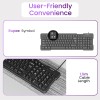 Ambrane Wired Keyboard, 104 Key with Membrane Switch Quick, 12Fn Shortcut Keys, Plug and Play USB Connection Compatible with PC, Mac, Laptop, Comfy and Ergonomically Design (Keyflex)