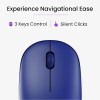 Ambrane Wireless Mouse, 1600 DPI, Silent Click, 2.4GHz with USB Dongle, 10M Range, Click Wheel, Instant connectivity, Ergonomic Design for All Day Comfort (Sliq 2 Wireless, Navy Blue)