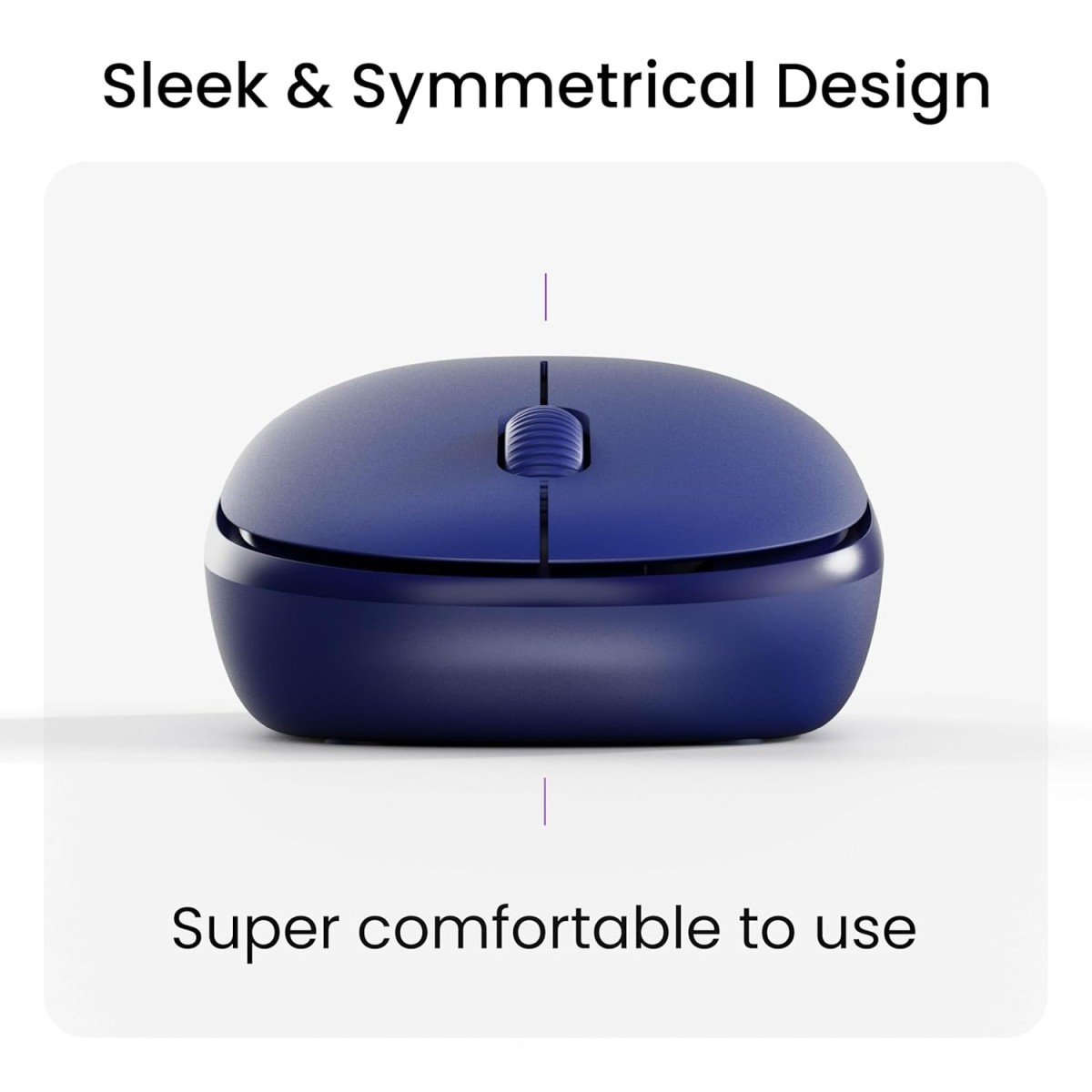 Ambrane Wireless Mouse, 1600 DPI, Silent Click, 2.4GHz with USB Dongle, 10M Range, Click Wheel, Instant connectivity, Ergonomic Design for All Day Comfort (Sliq 2 Wireless, Navy Blue)