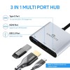 Amkette 3-in-1 Type C to HDMI Adapter, Multiport USB C Hub with 4K@30Hz, USB 3.0 @ 5Gbps, 100W PD Charging Port for Laptop, MacBook, PC and Other Type C Devices