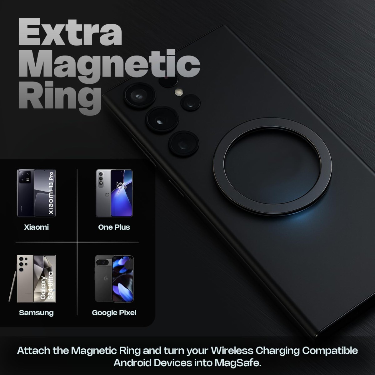 Amkette Air 450 Wireless Charger/Magsafe Charger | Latest Qi Technology 15W Wireless Charging with MagSafe Compatibility