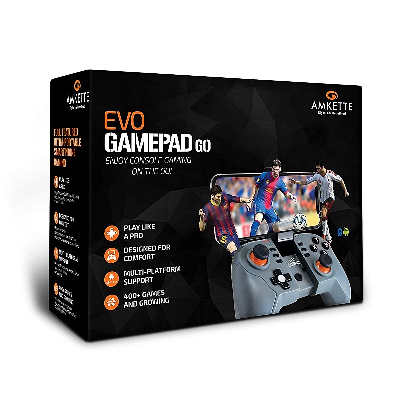 AMKETTE Evo Gamepad Go Bluetooth Gamepad  (Black-Grey, For Android)