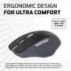 Amkette Hush Pro Epic M Rechargeable Wireless Mouse/Bluetooth Mouse | 3 Device Connectivity (2xBT&2.4G) with Top Mounted Device Switch Button, Silent Switches, Ergonomic Design, Upto 3200 DPI (Black)