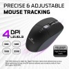 Amkette Hush Pro Epic M Rechargeable Wireless Mouse/Bluetooth Mouse | 3 Device Connectivity (2xBT&2.4G) with Top Mounted Device Switch Button, Silent Switches, Ergonomic Design, Upto 3200 DPI (Black)
