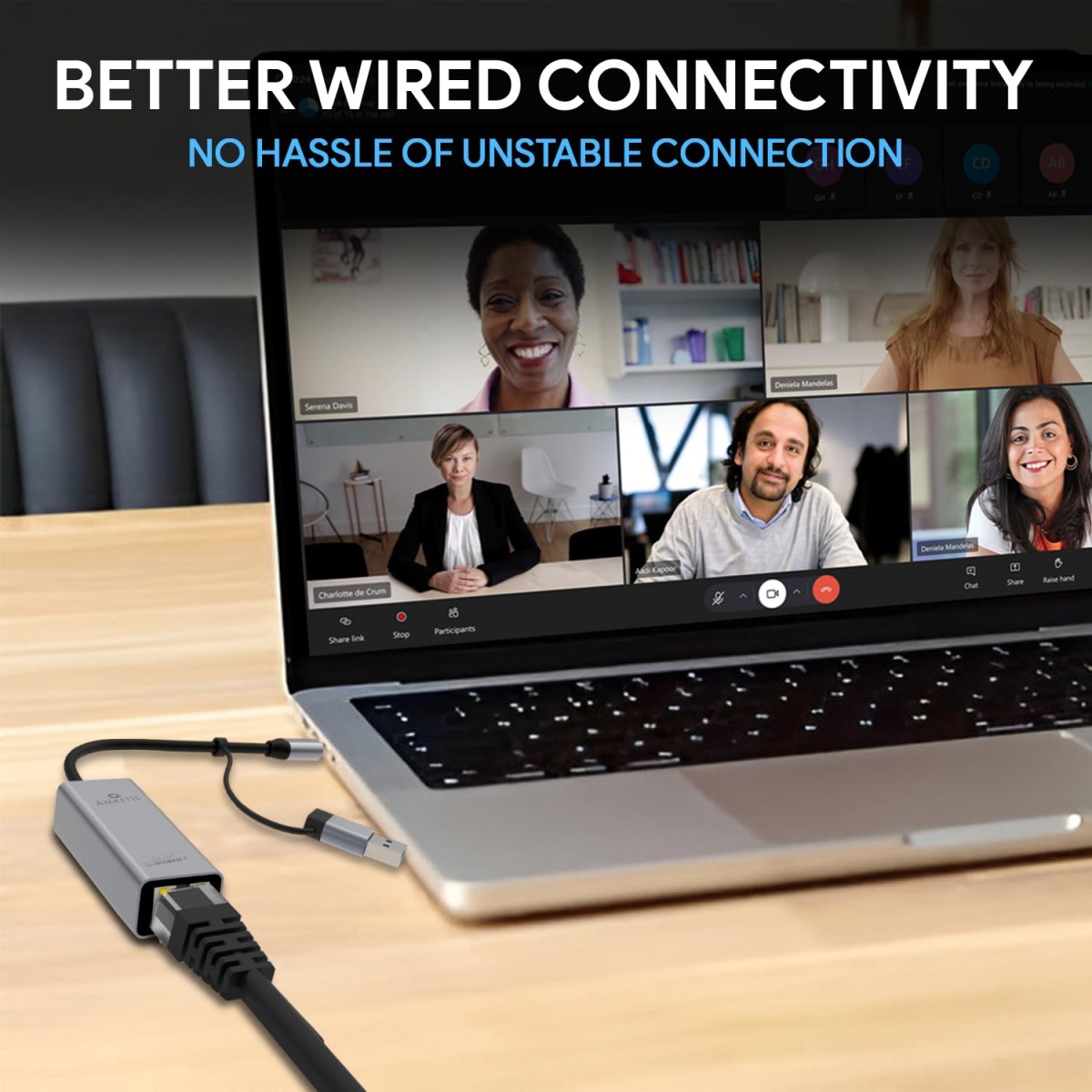 Amkette Super-Speed USB 3.0 + Type-C to RJ45 Gigabit Ethernet Adapter I 10/100/1000 MBPS Network LAN Speed I for Laptop, Desktop, Gaming Console,Chromebook and Macbook I Plug & Play I Fully Metal Body