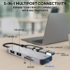 Amkette Type A+C 5 in 1 USB Hub 3.0, Upto 5GBPS DataTransfer Speed,Dedicated Card Reader&Micro SD Slot, Universally Compatible