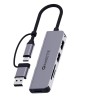 Amkette Type A+C 5 in 1 USB Hub 3.0, Upto 5GBPS DataTransfer Speed,Dedicated Card Reader&Micro SD Slot, Universally Compatible