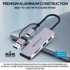 Amkette Type A+C 5 in 1 USB Hub 3.0, Upto 5GBPS DataTransfer Speed,Dedicated Card Reader&Micro SD Slot, Universally Compatible