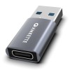 Amkette USB 3.0 Type-C Female to USB-A Male OTG Adapter 5Gbps High-Speed Data Transfer 15W Fast Charging Compact, Portable & Durable Aluminum Alloy