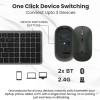 Amkette Wi-Key Max Multi Device (3 in 1) Rechargeable Wireless Keyboard Mouse Combo | One Click Device Switching and AI Access for iOS, Windows, Android| Scissor Keys, Dual OS Layout | 3200 DPI