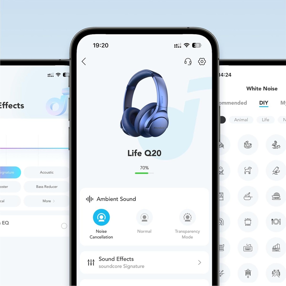 Soundcore by Anker Life Q20 With Hybrid Active Noise Cancellation Enabled Bluetooth (Black, On the Ear)