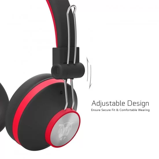 Ant Audio Treble H82 On Ear Bluetooth Headphone with Mic (Black Red)